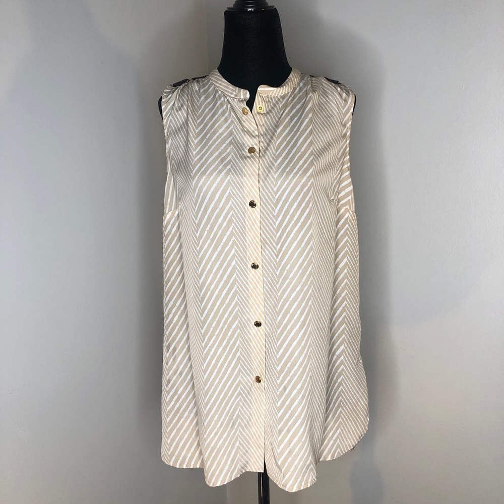 Michael Knors women’s beige and cream blouse.